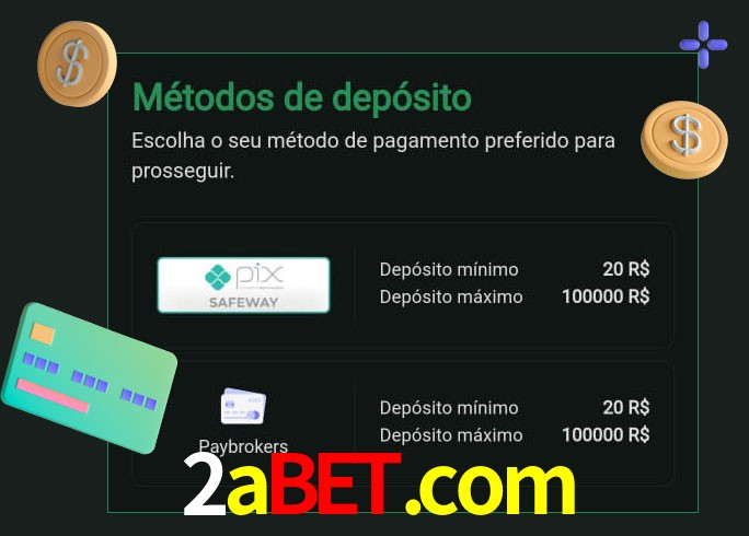O cassino 2abet.com oferece uma grande variedade de métodos de pagamento